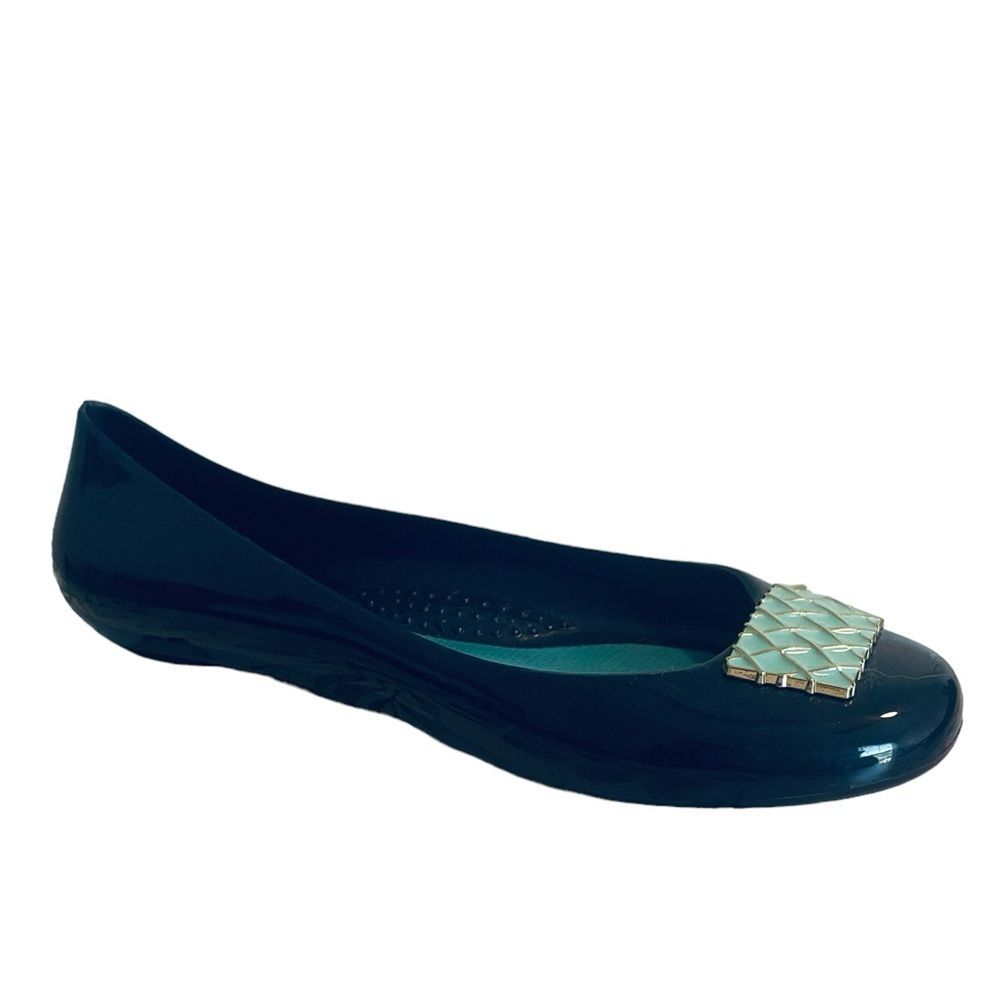Oka.B Navy Blue Shiny Ballet Flat, Size 9
